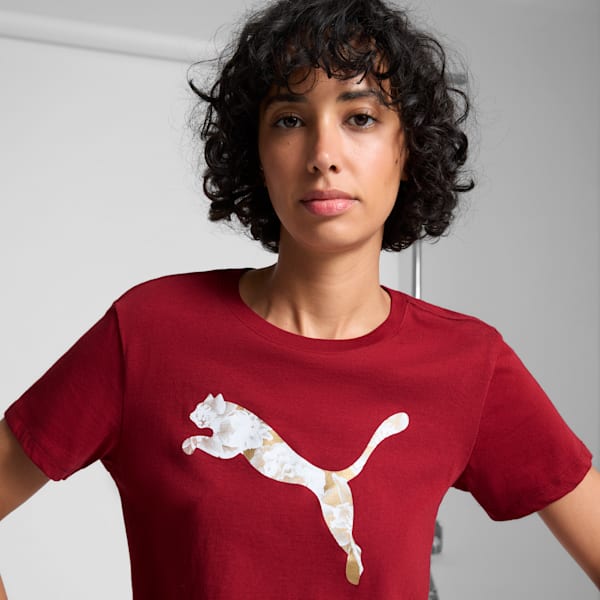 Camiseta Holiday Metallic para mujer, Intense Red, extralarge